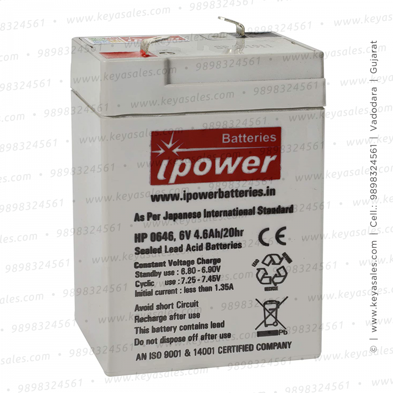 Ipower 6v 4.5Ah Sealed Rechargeable SMF Battery in vadodara savarkundla  gujarat